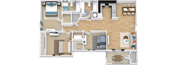 a floor plan of a house with a bedroom and a living room at High Ridge Apartments, Athens, GA