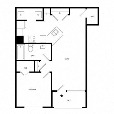 a floor plan of a house with a bedroom and a living room at Promenade at Newnan Crossing, Georgia