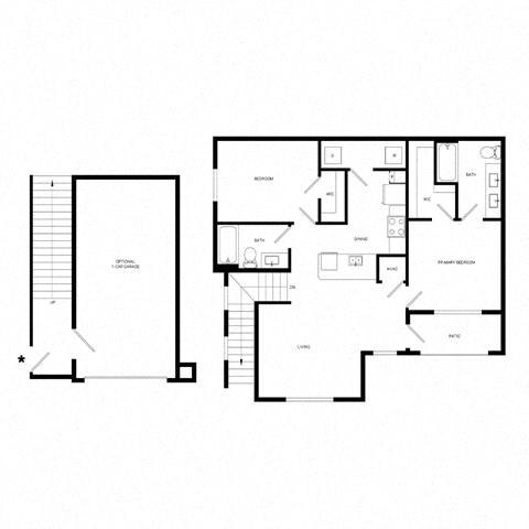the schematic drawing of the floor plan of the house at Promenade at Newnan Crossing, Georgia, 30265