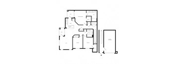 a black and white floor plan of a house at Promenade at Newnan Crossing, Newnan, GA