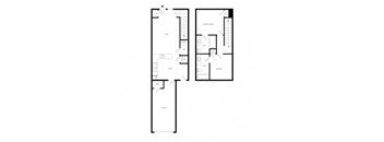 a schematic floor plan of a house with two different floors at Promenade at Newnan Crossing, Newnan, GA 30265