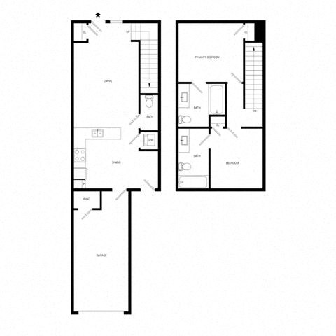a schematic floor plan of a house with two different floors at Promenade at Newnan Crossing, Newnan, GA 30265