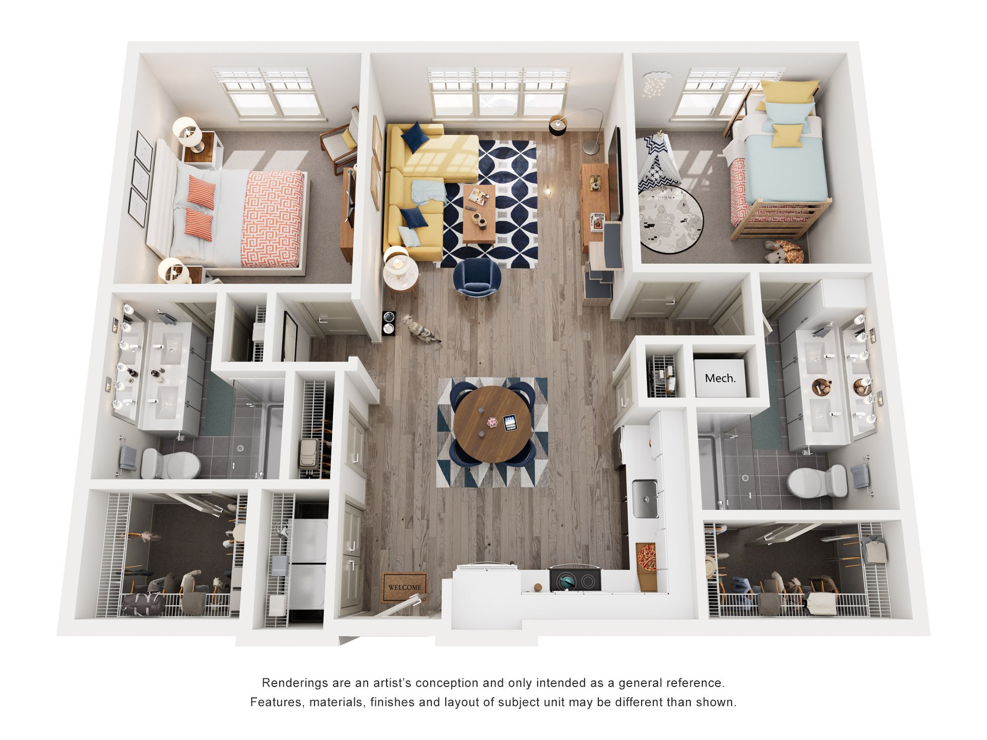 Harbor Floorplan at 2000 West Creek Apartments, Richmond