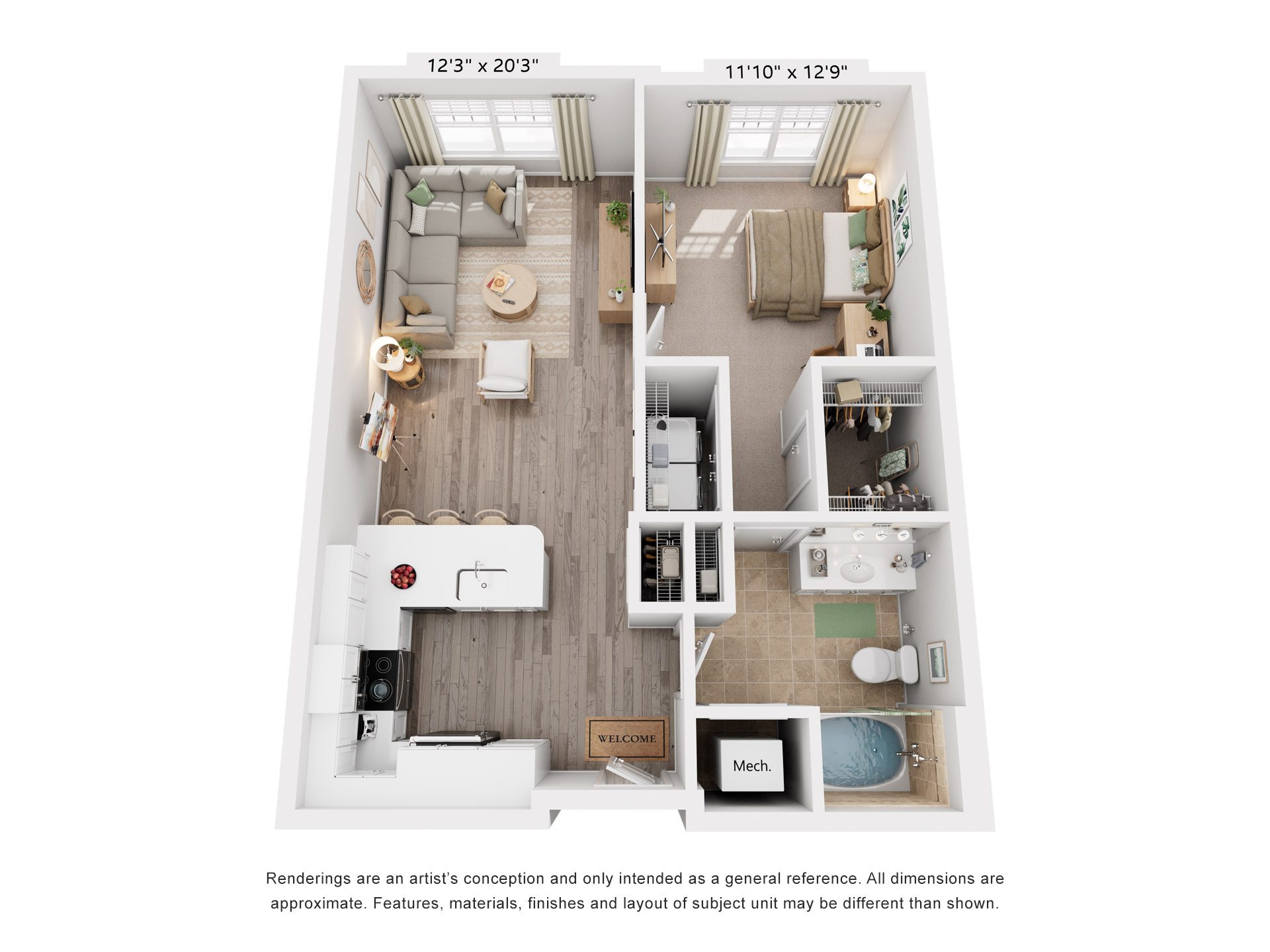 Harvest Floorplan at Flats at West Broad Village, Glen Allen, 23060