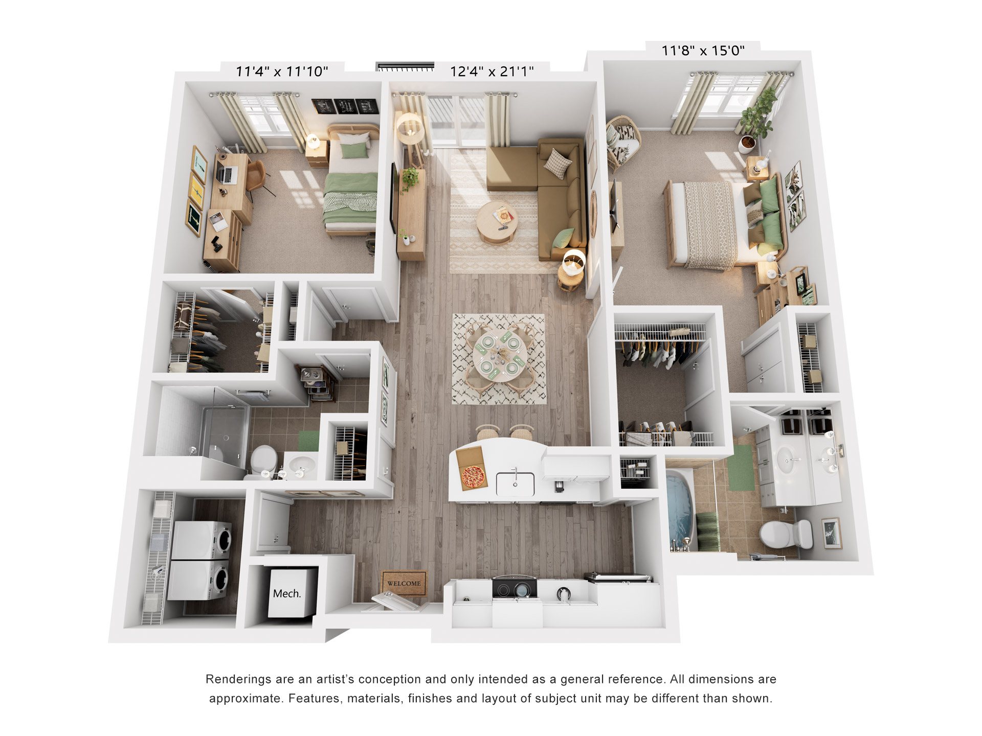 Highland Floorplan at Flats at West Broad Village, Glen Allen, 23060