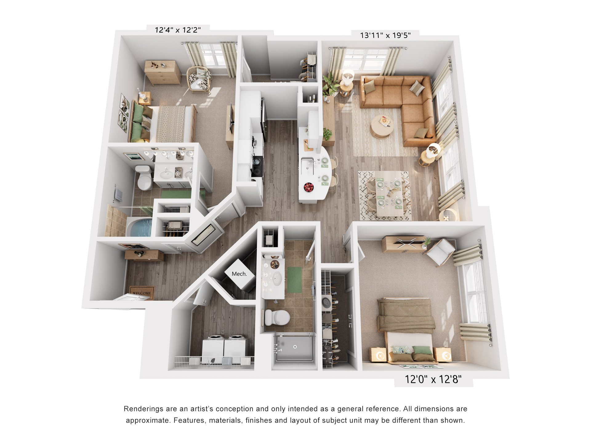 Highpoint Floorplan at Flats at West Broad Village, Glen Allen, VA