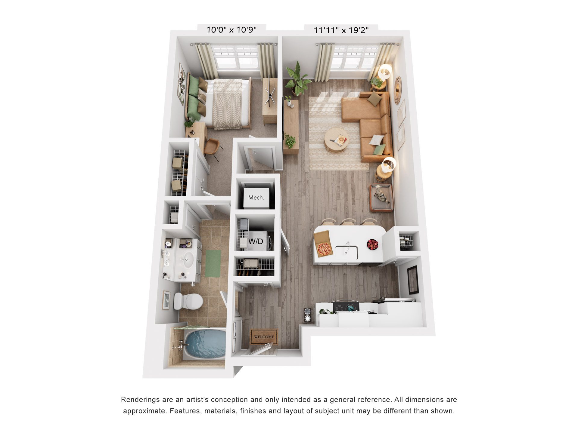 Homestead Floorplan at Flats at West Broad Village, Glen Allen