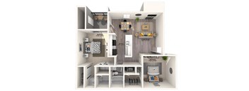 a 1 bedroom floor plan | the ridge at san antonio at Bellemeade Farms Apartments, Leesburg, VA