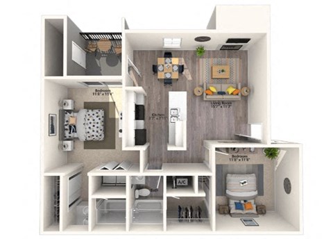 a 1 bedroom floor plan | the ridge at san antonio at Bellemeade Farms Apartments, Leesburg, VA