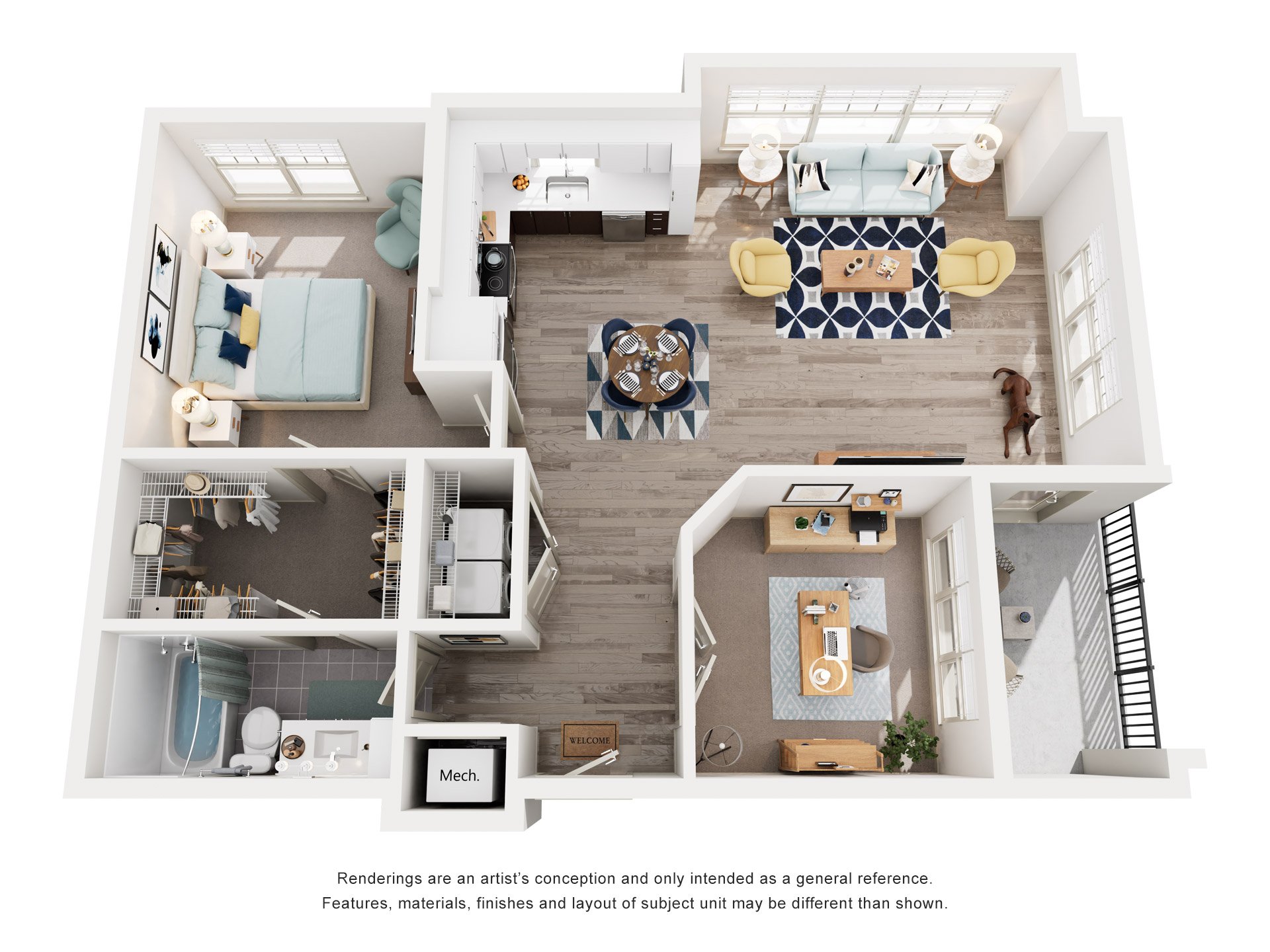 Inlet with Den Floorplan at 2000 West Creek Apartments, Richmond