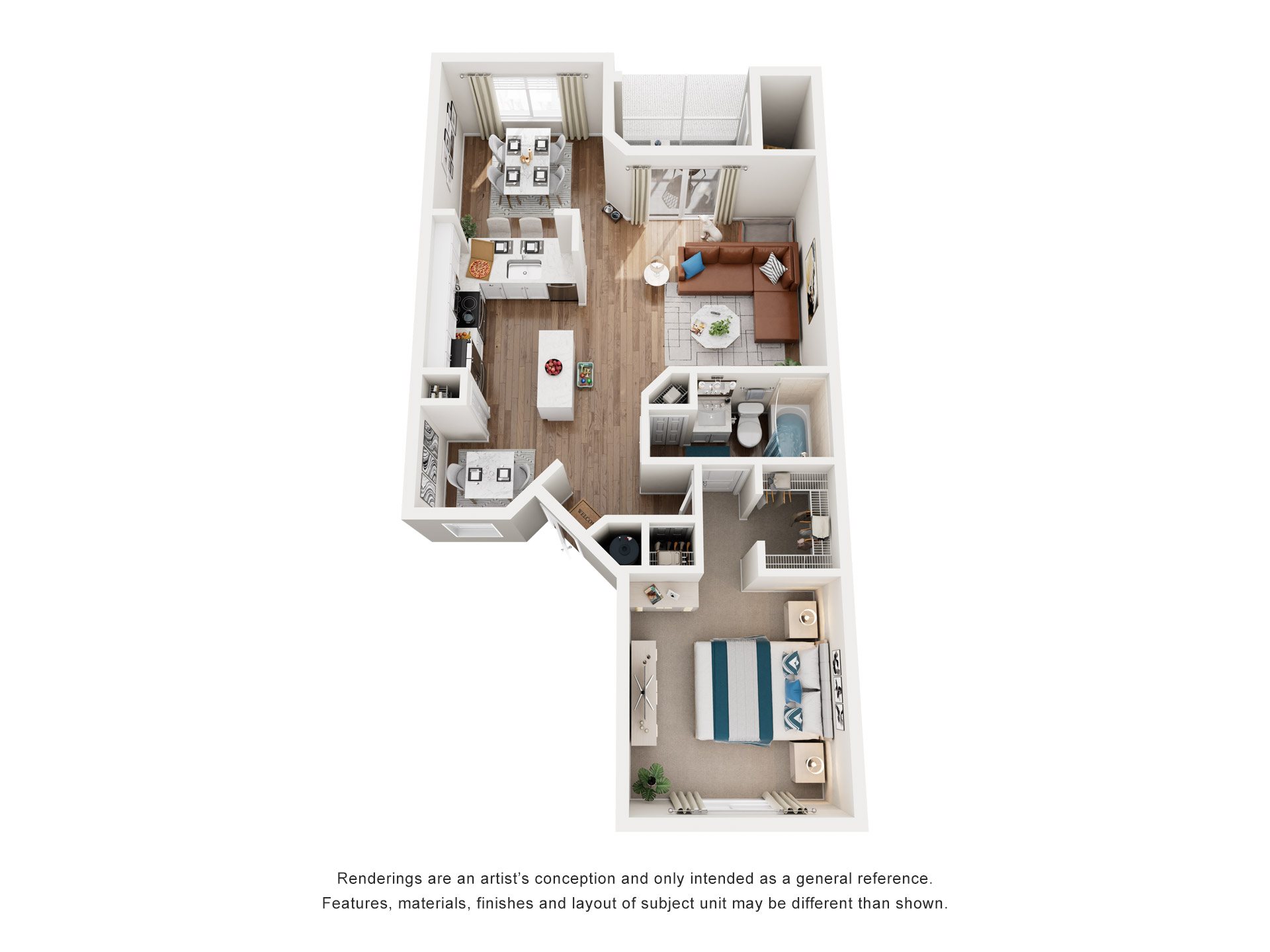 1 Bed 1 Bath Floor Plan | 860 Sq. Ft