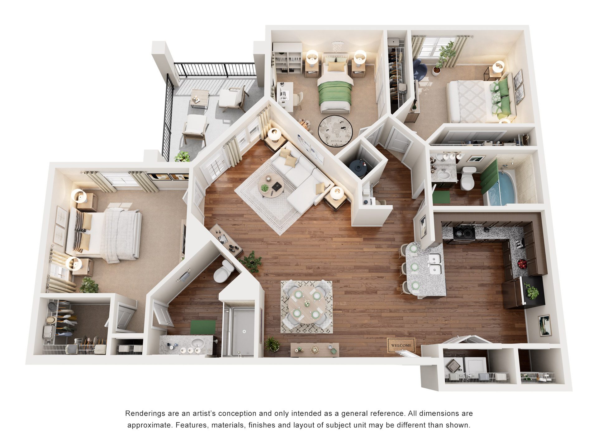 3 Bed 2 Bath | 1,278 Sq. Ft. at Integra Vista Apartments, Hixson, TN