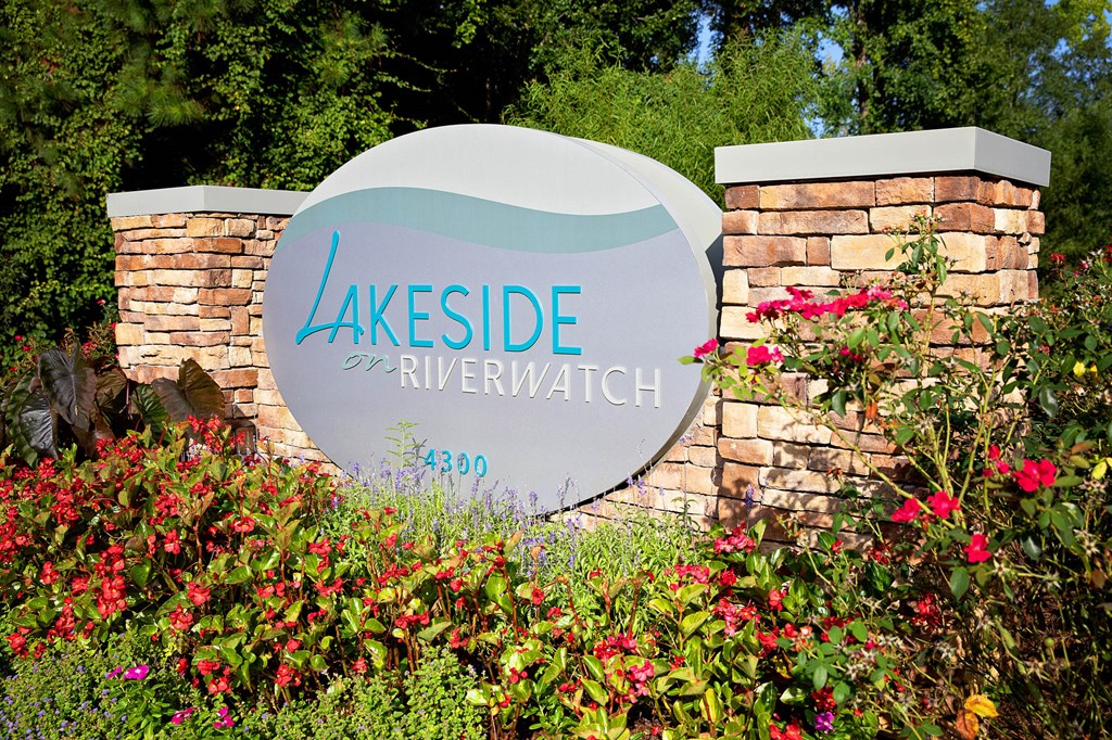 entry sign at Lakeside on Riverwatch, Georgia