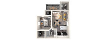a floor plan with a bedroom and a living room at Bellemeade Farms Apartments, Leesburg