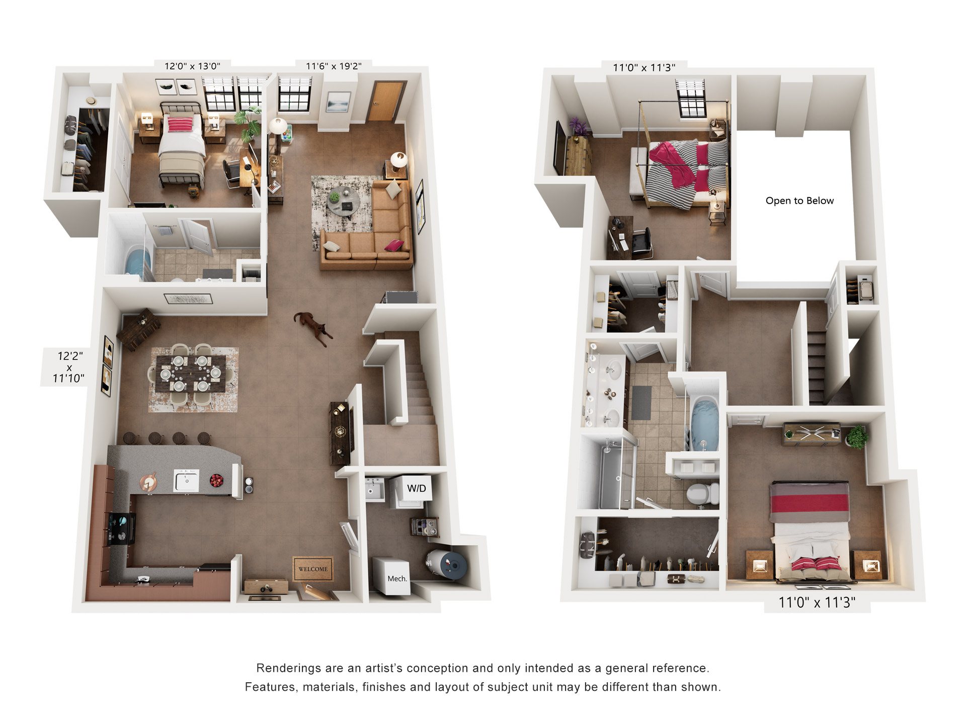 3 Bed 2 Bath Floor Plan | 2,003 Sq. Ft. at Mayton Transfer Lofts in Petersburg, Virginia 23803