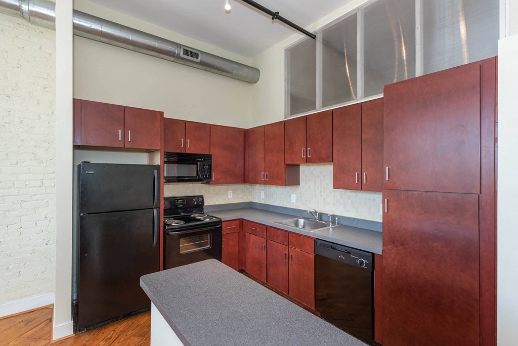 Furnished Kitchen at Mayton Transfer Lofts, Petersburg