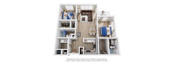 2 Bed 2 Bath Floor Plan | 1,178 Sq. Ft. at Saltmeadow Bay, Virginia Beach, Virginia, 23451