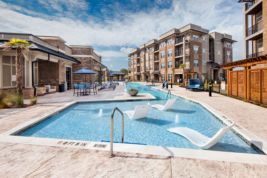 Pool And Sundecks at Residence at Riverwatch, Augusta, GA