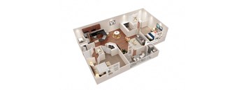 a floor plan of a home with two bedrooms and a living room at SomerHill Farms Apartments, Gainesville Virginia