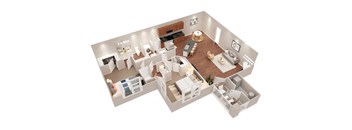 a large living room with a fireplace and a lot of furniture at SomerHill Farms Apartments, Gainesville