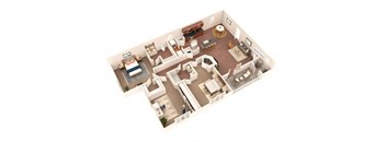 a floor plan of a bedroom apartment at SomerHill Farms Apartments, Virginia