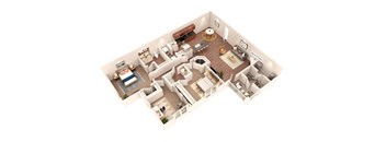 a floor plan of a home with two bedrooms and two bathrooms at SomerHill Farms Apartments, Virginia , 20155