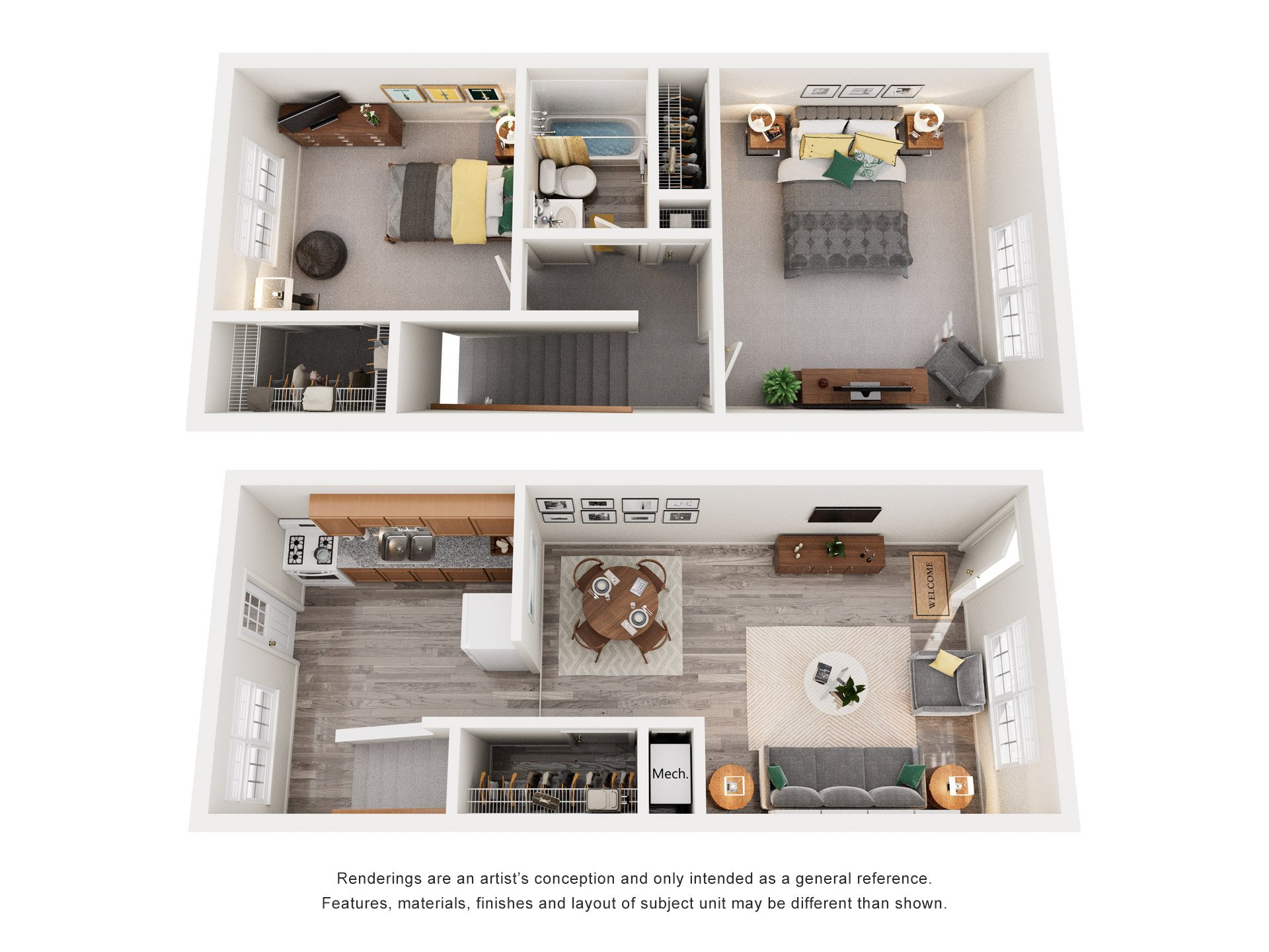 2 Bed Floorplan at Lawndale Farms, Virginia, 23150