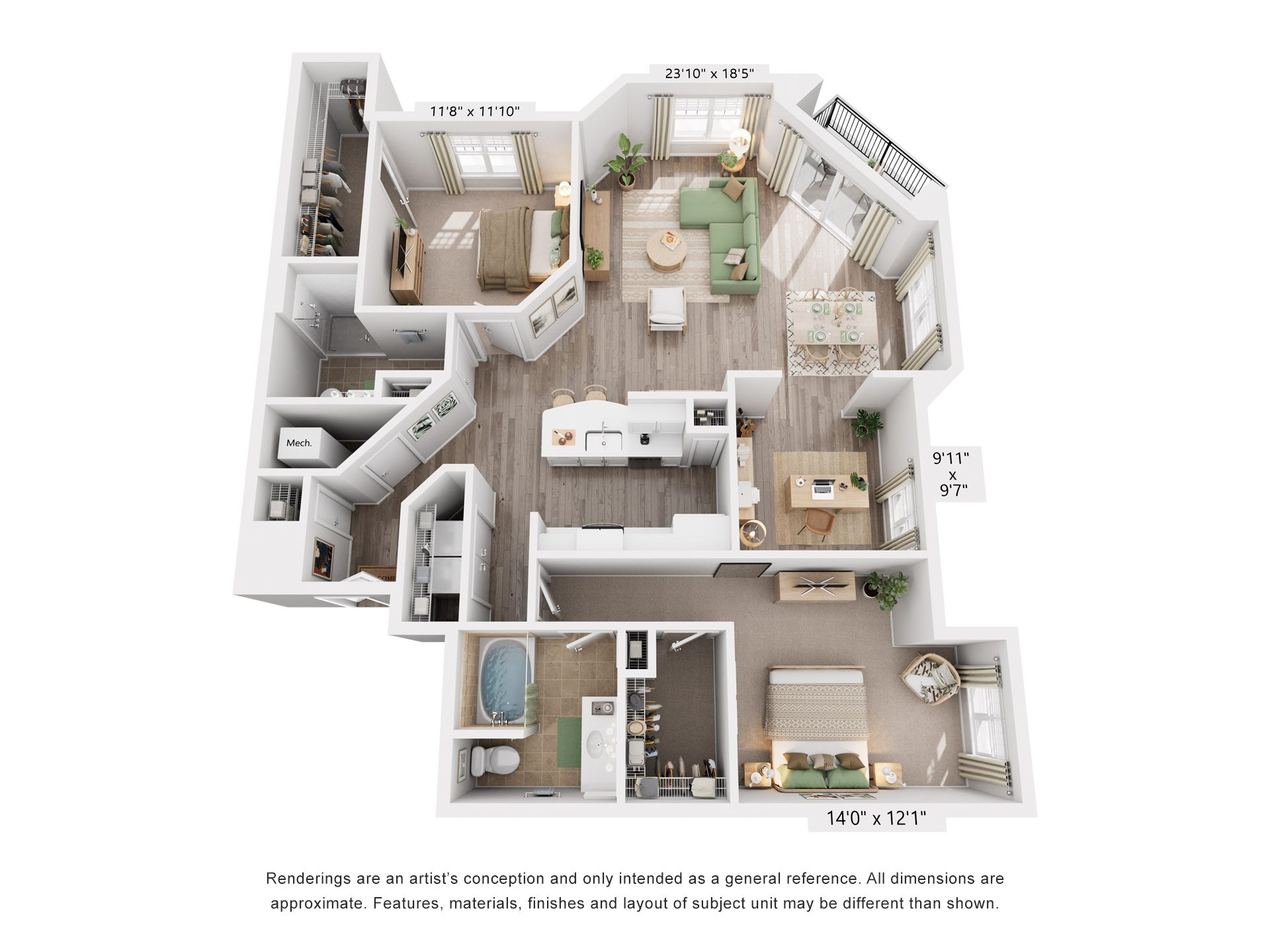 Shire Floorplan at Flats at West Broad Village, Glen Allen, Virginia