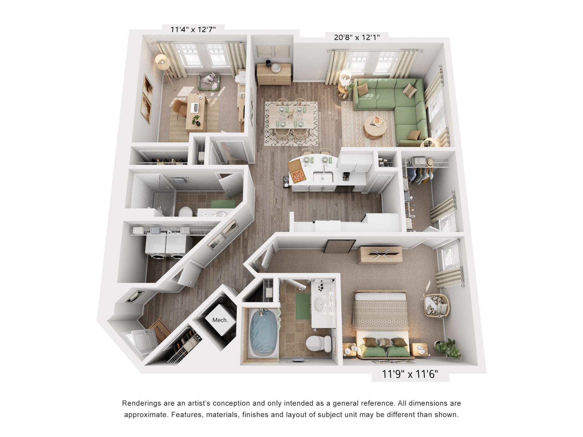 Sierra Floorplan at Flats at West Broad Village, Glen Allen, VA, 23060