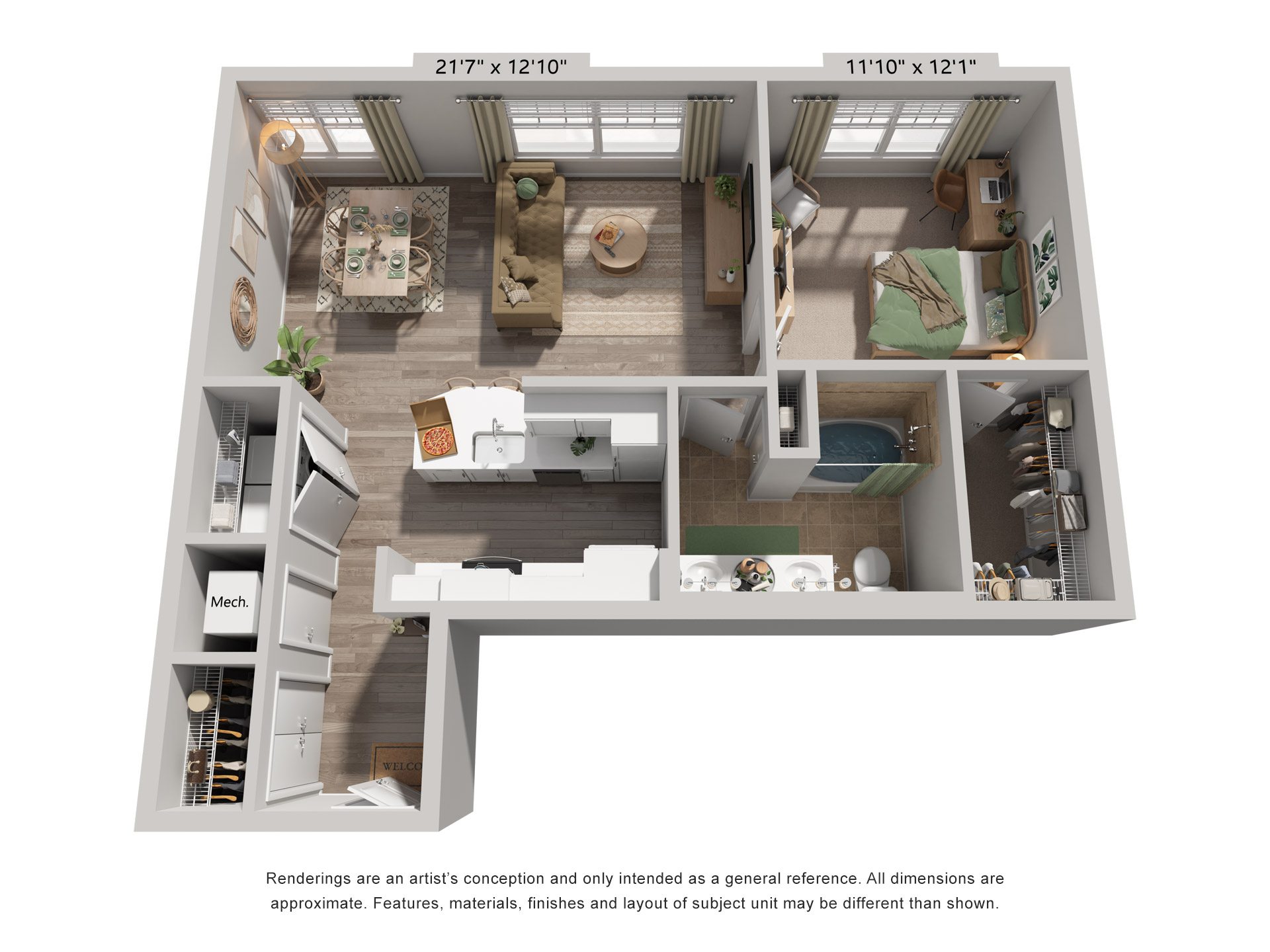 Silo Floorplan at Flats at West Broad Village, Virginia, 23060 