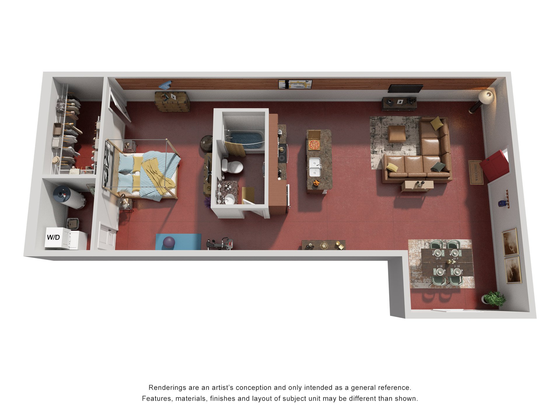 Studio 1 Bath Floor Plan | 1,040 Sq. Ft. at Skyloft in North Carolina 28803