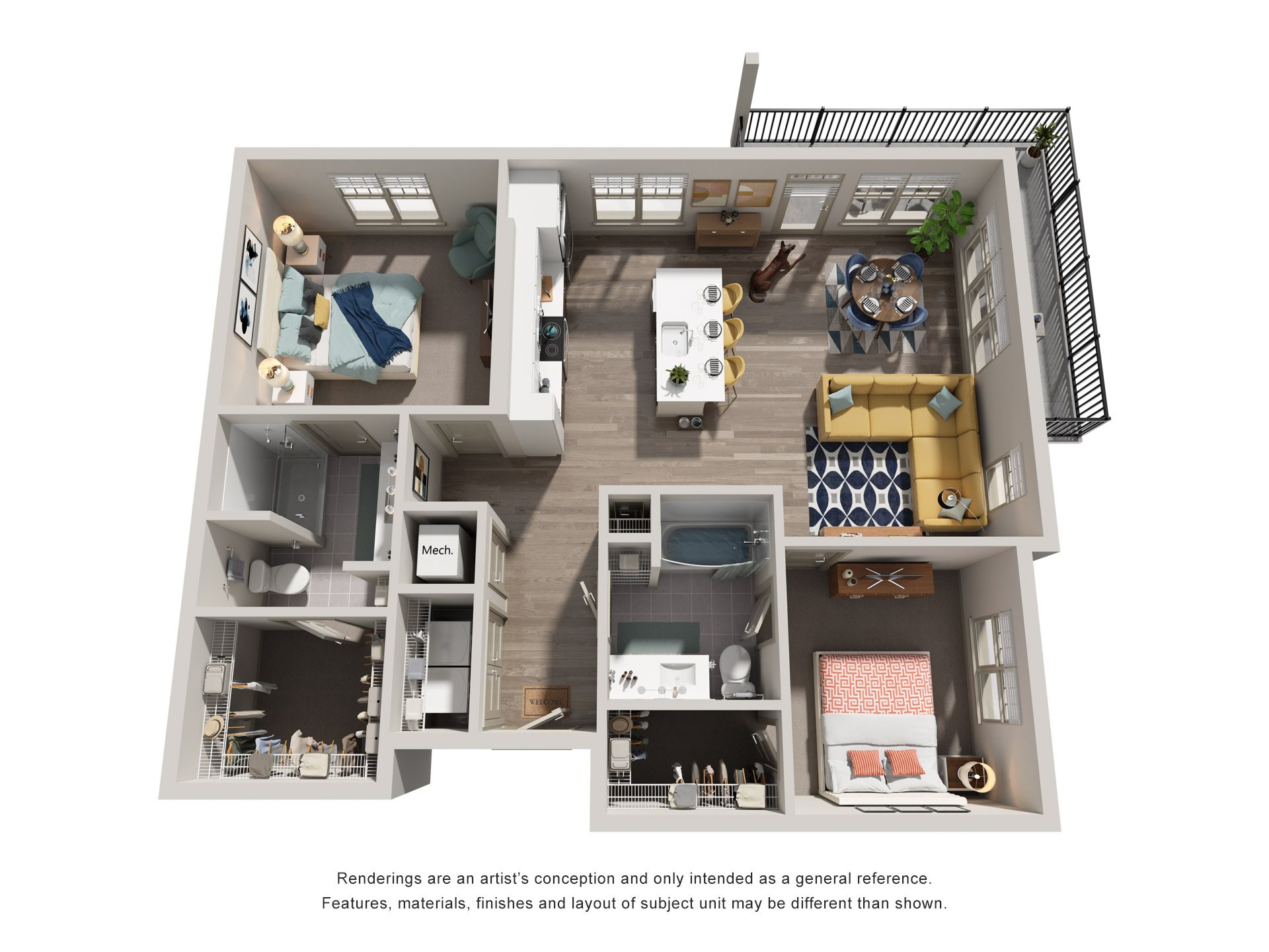 Spring Floorplan at 2000 West Creek Apartments, Richmond, VA