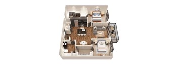 a floor plan of a house with a bedroom and a living room at 17 Broad, Chattanooga