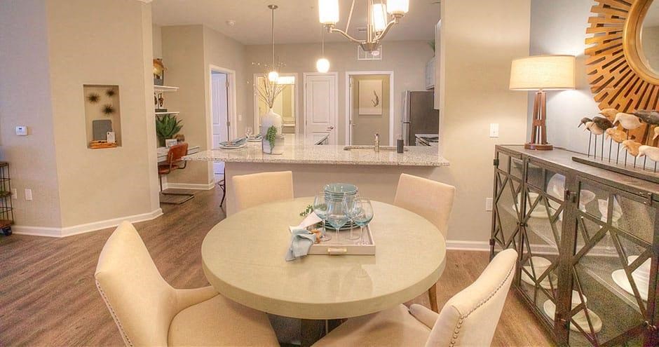 a dining room with a table and chairs  at Lullwater at Big Ridge, Tennessee, 37343