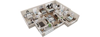 C1 Ground Level Floor Plan at Lullwater at Big Ridge, Hixson, Tennessee