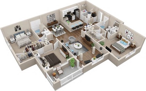 C1 Ground Level Floor Plan at Lullwater at Big Ridge, Hixson, Tennessee