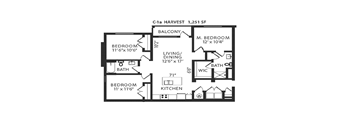 a floor plan of a house showing the bedrooms and baths