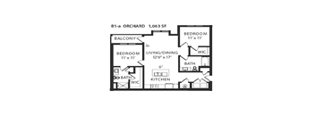 a floor plan of a house showing the bedrooms and baths