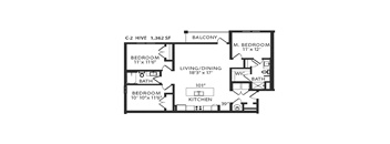 a floor plan of a small house with bedrooms and a bathroom