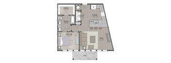 1 bed 1 bath floor plan C at Livingston Flats Apartments, Chesterfield, VA, 23832