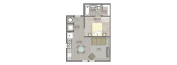 Studio 1 bath floor plan at Livingston Flats Apartments, Chesterfield, ,23832