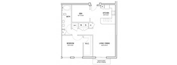 a floor plan of a home at Flats at West Broad Village, Virginia
