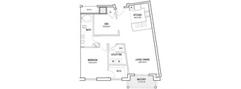 a floor plan of a house at Flats at West Broad Village, Virginia, 23060
