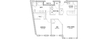 a floor plan of a home at Flats at West Broad Village, Glen Allen, VA 23060