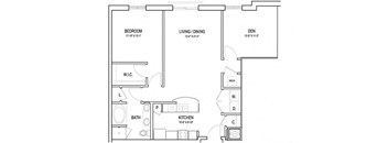 a floor plan of a home at Flats at West Broad Village, Glen Allen, VA