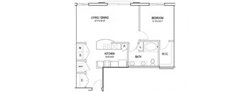 a floor plan of a home at Flats at West Broad Village, Virginia, 23060