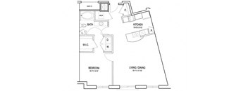 a floor plan of a home at Flats at West Broad Village, Glen Allen, VA