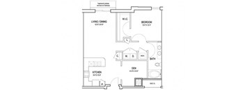 a floor plan of a home at Flats at West Broad Village, Glen Allen, 23060
