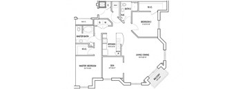 a floor plan of a house at Flats at West Broad Village, Glen Allen, VA