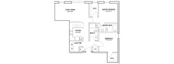 a floor plan of a house at Flats at West Broad Village, Glen Allen Virginia